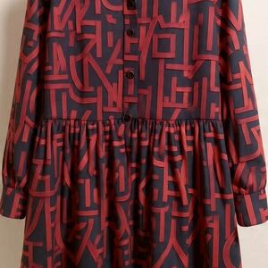 Tommy Hilfiger Red and Blue Patterned Dress